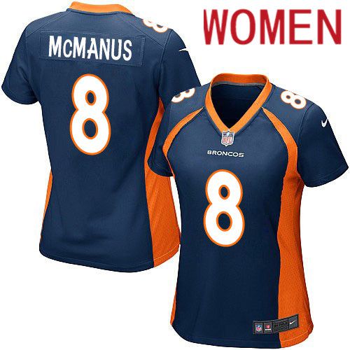 Women Denver Broncos #8 Brandon McManus Nike Navy Game NFL Jersey